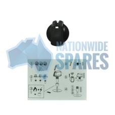4055986543 Knob Single- Universal Kit Black, 40mm Skirt